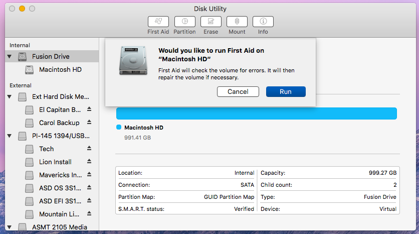 Fusion hard drive mac